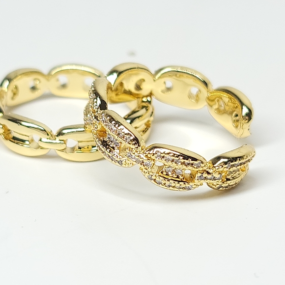 New Arrival Micro Pave CZ Mariner Chain Open Ring - Picture 5 of 6